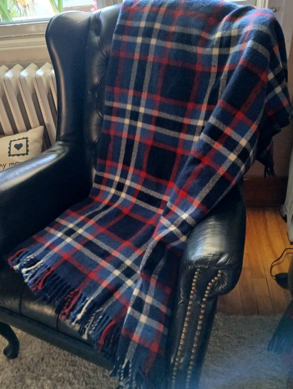 Vintage Ayers Rough Rider Plaid Wool Blanket / Throw
